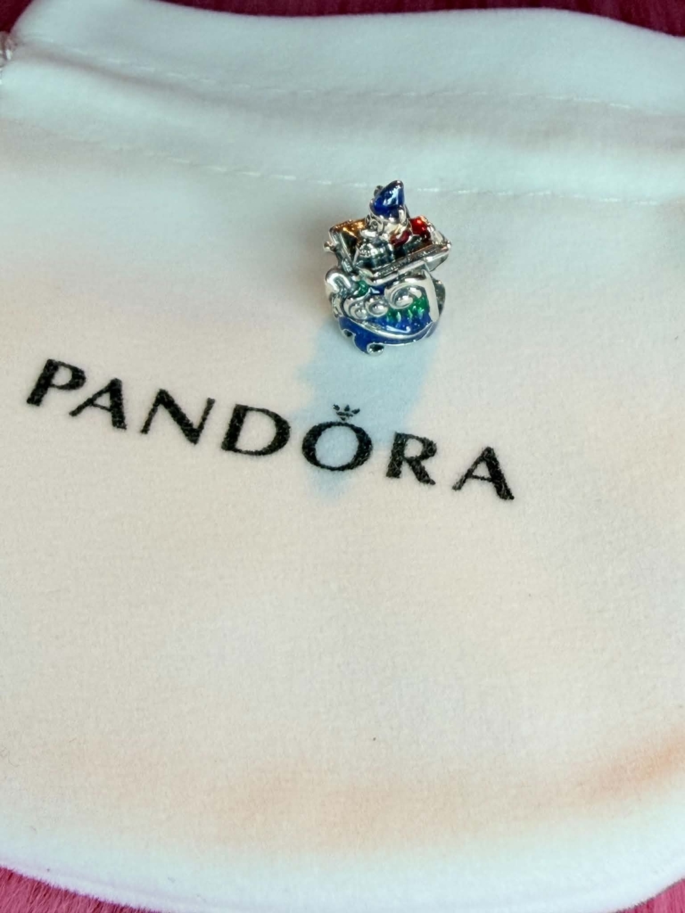 Pandora Silver Sailing Ship Charm with Blue, Green & Red Enamel